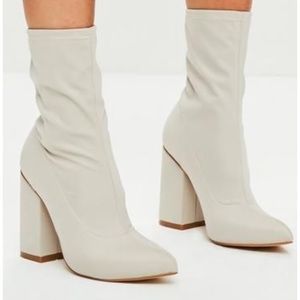 Block Heel Sock Boots